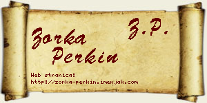 Zorka Perkin vizit kartica
